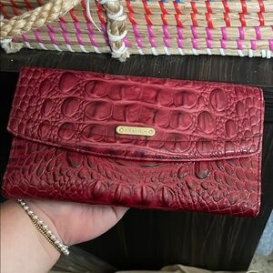 Brahmin Red Crocodile Embossed Wallet